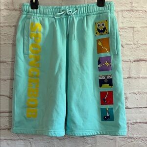 SpongeBob SquarePants Aqua Shorts with Yellow Logo